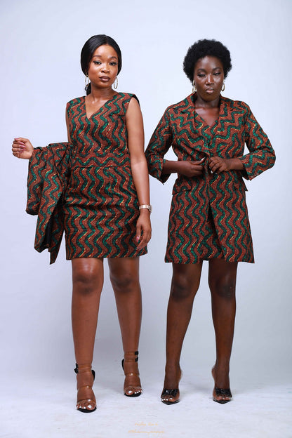 Inaya - African Print Women Blazer and Dress Suit Sets